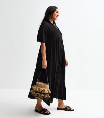 black smock dress midi SIBONEY Women's Notched Neck Ruffle Trim Smock Dress Midi Dress for Party  Black, X-Small at Amazon Women's Clothing store