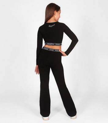 Pineapple Girls Black Jersey Flared Trousers New Look