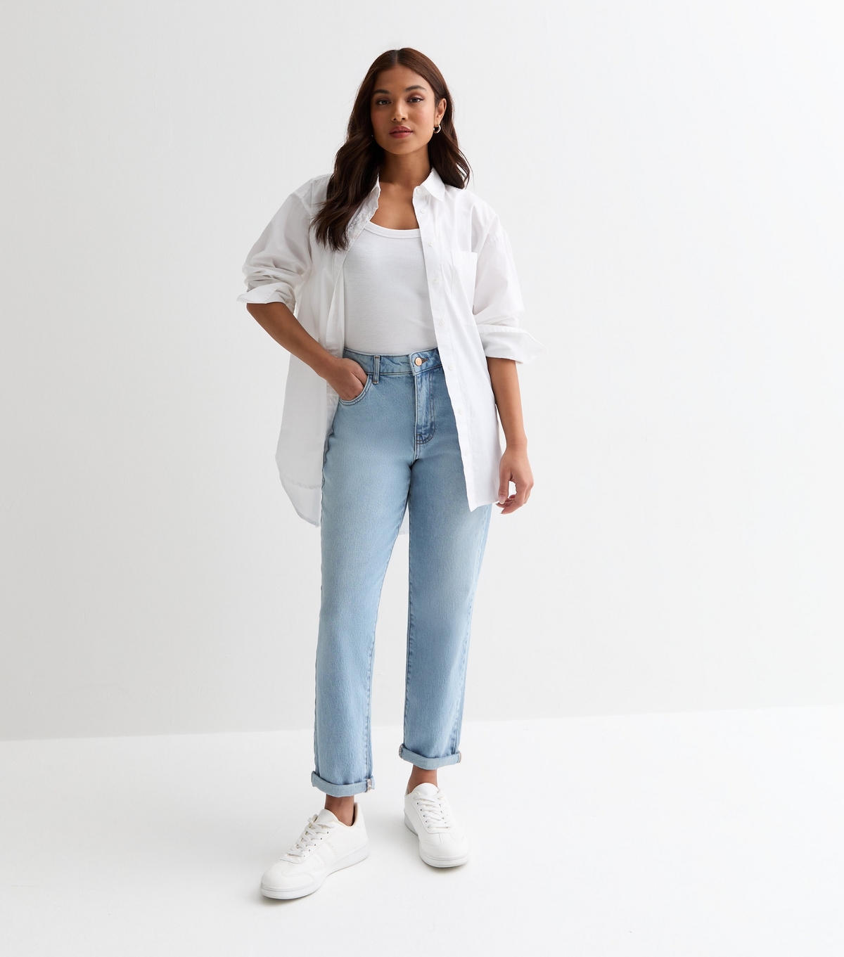 Women's Petite Pale Blue Tori Mom Jeans New Look
