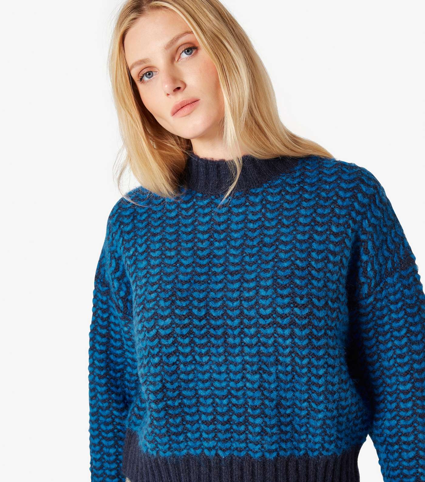 Apricot Navy Chevron Print Knitted Jumper Image 4