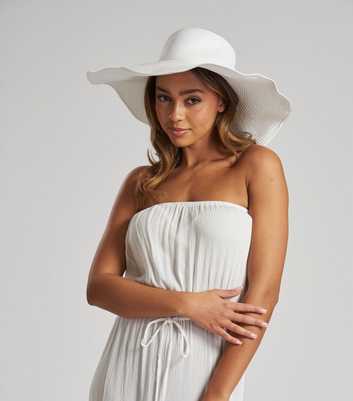 South Beach White Floppy Sun Hat