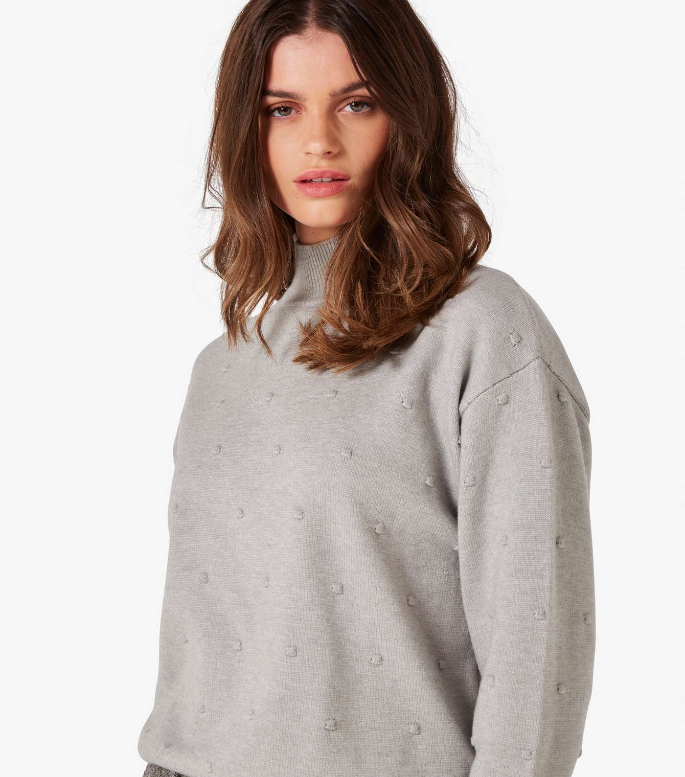 Apricot Grey  Knitted Oversized Jumper Image 4