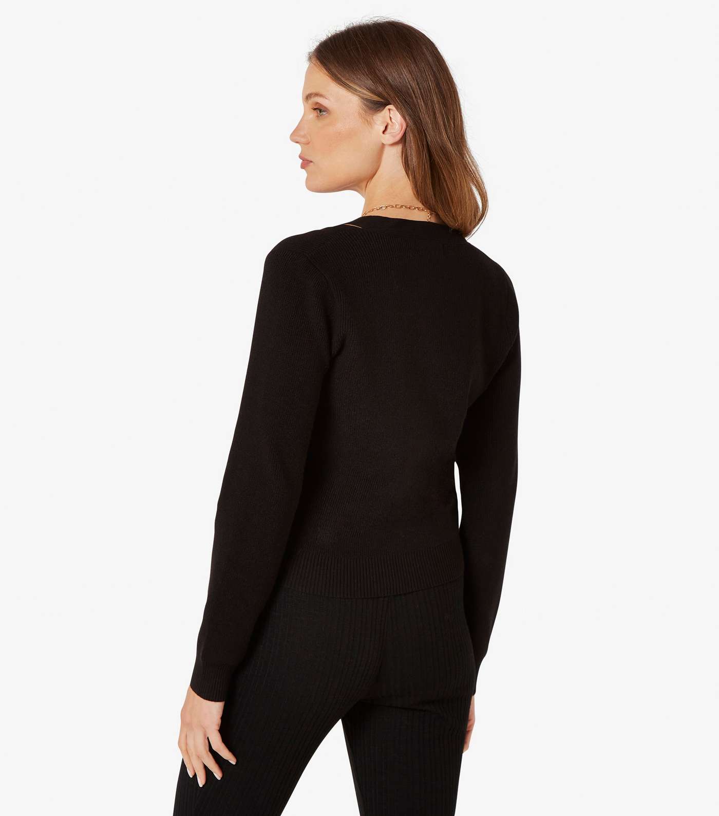 Apricot Black Cut Out Ribbed Jumper Image 3