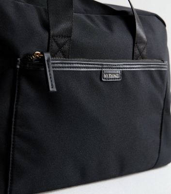 Black Multi Compartment Weekend Bag New Look