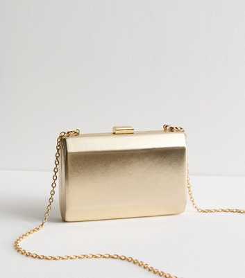 Gold Boxy Clutch Bag