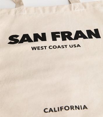Stone San Fran Shopper Cotton Tote Bag New Look