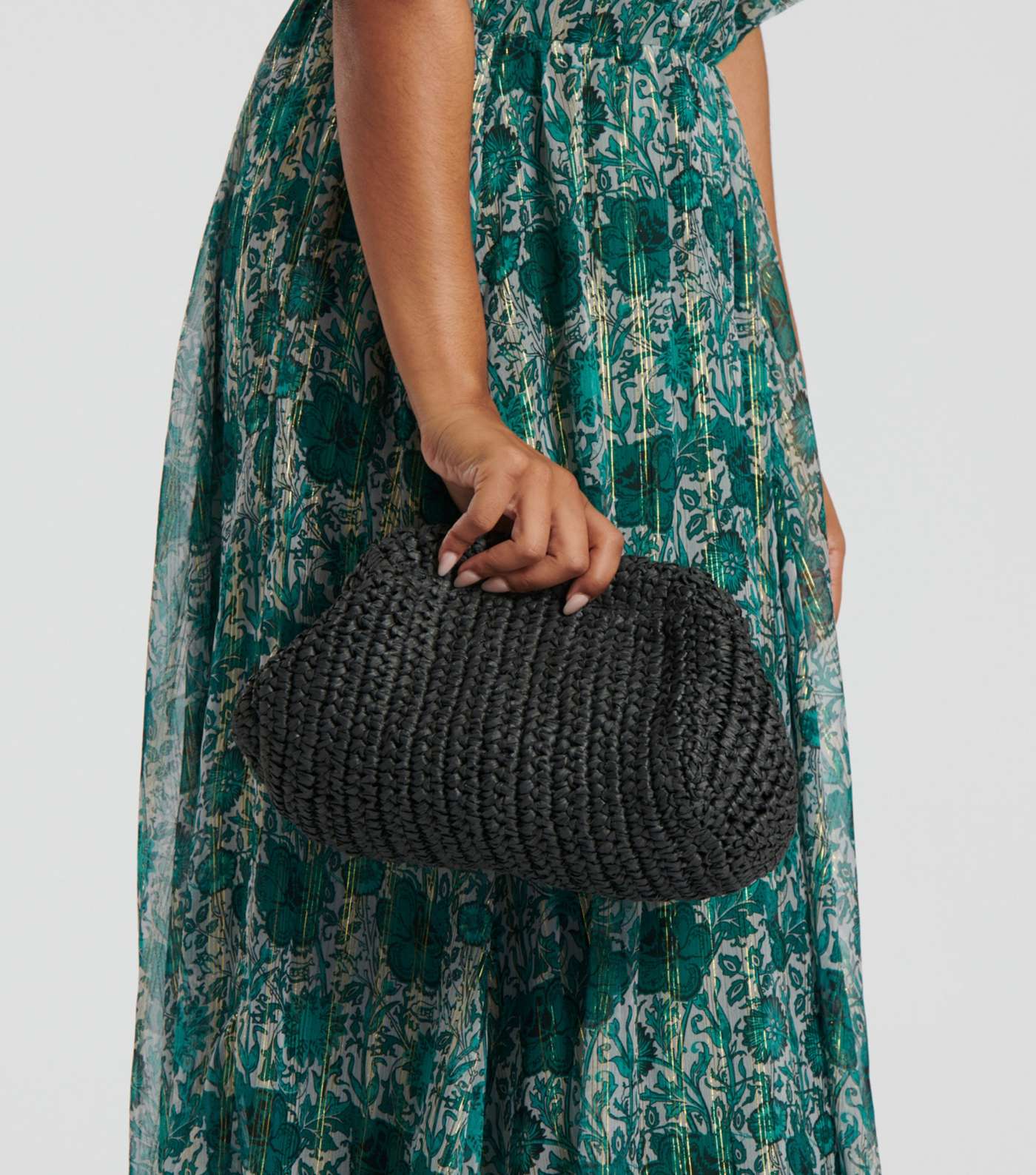 Black straw clutch Clearance