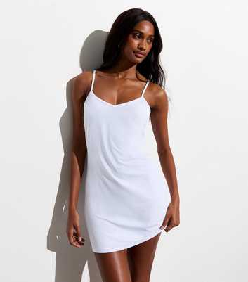 White Strappy Slip Dress