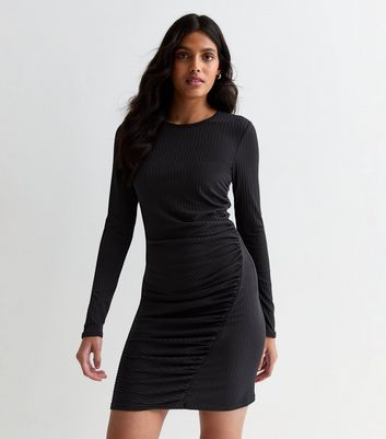 Plain black clearance long sleeve dress