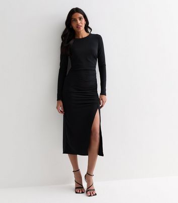 Black dress with split on side hotsell