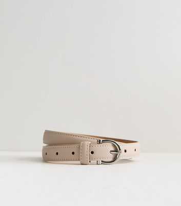 Stone Leather-Look Skinny Belt