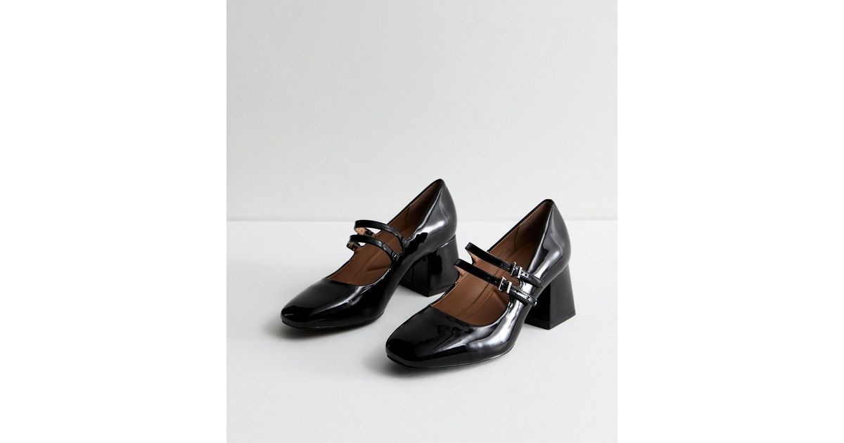 Women's Mary Jane Shoes Black Orthopaedic Low Block Heel