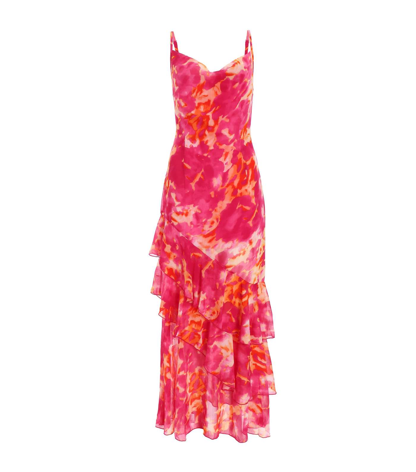 QUIZ Pink Chiffon Maxi Dress Image 4