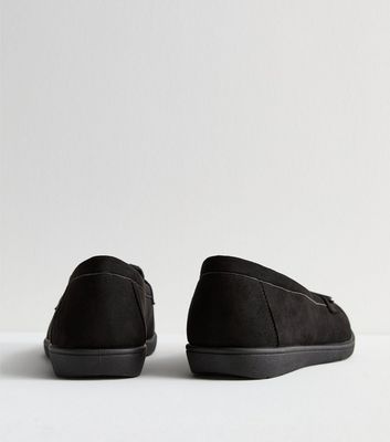 Wide Fit Black Suedette Tassel Loafers New Look