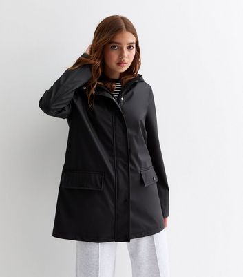 Black hooded anorak jacket online