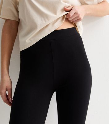 Black Stretch Cotton Cropped Leggings New Look