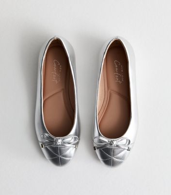 Grey ballerina pumps best sale