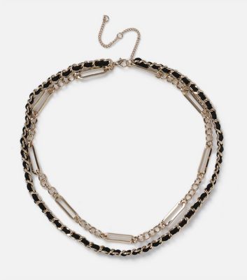 Muse Black Multi Row Chain Necklace New Look