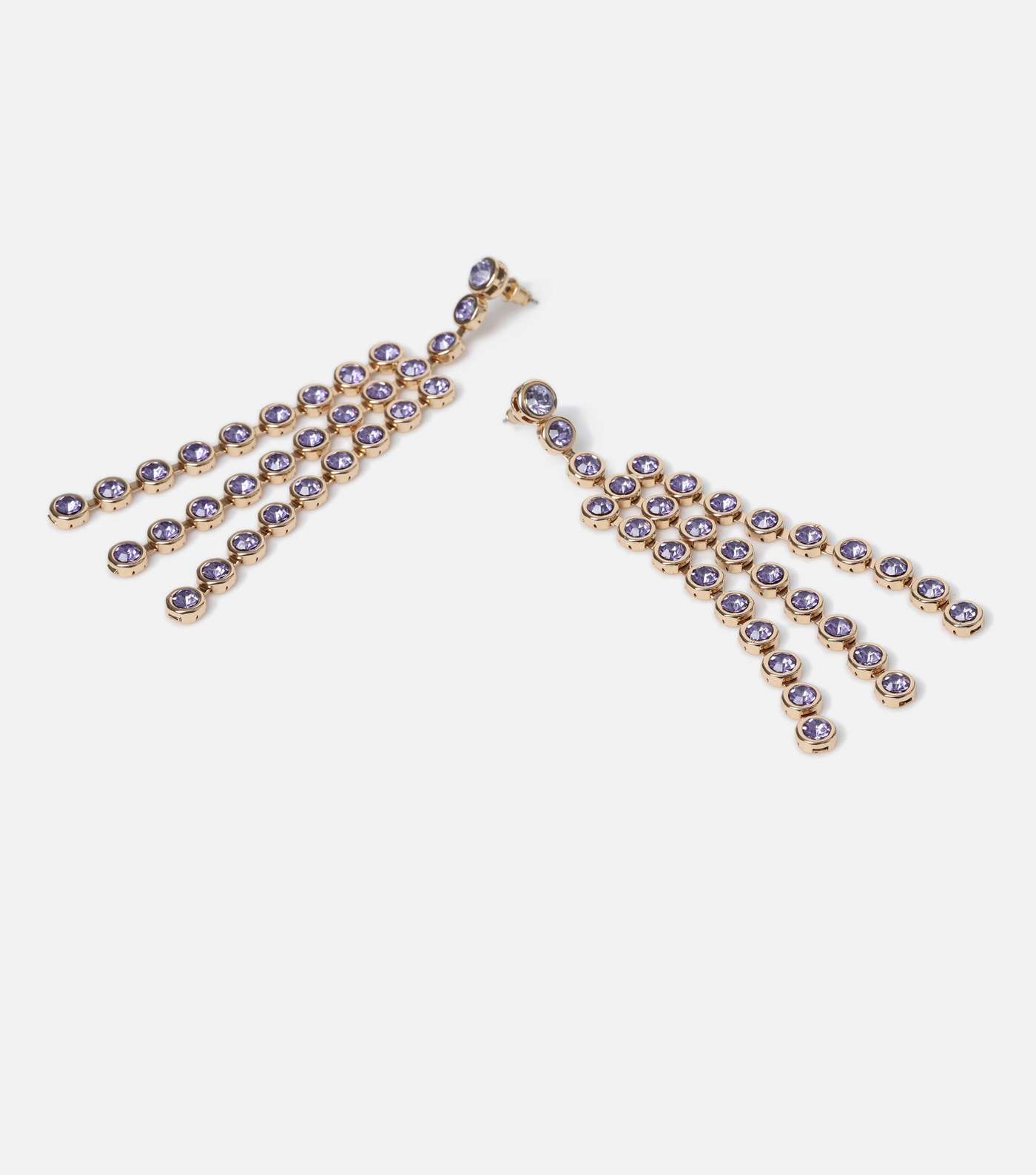 Freedom Purple Diamanté Drop Earrings Image 2