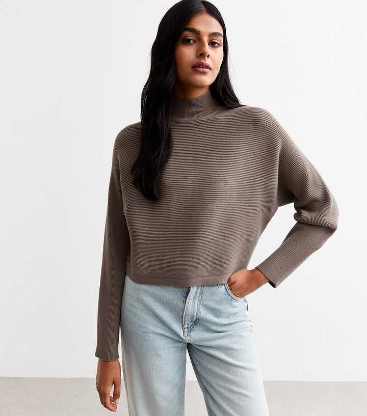 CARO CROPPED JUMPER in mink main image 0