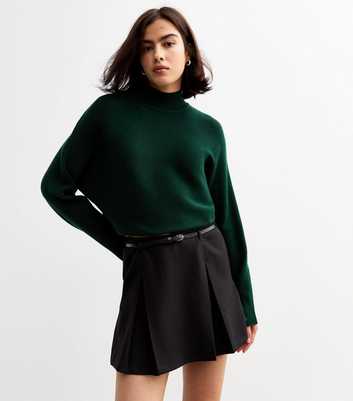 Green Rib Knit Crop Jumper 