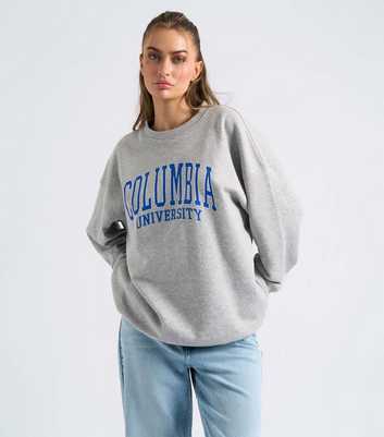 Urban Bliss Grey Columbia Logo Oversized Sweatshirt