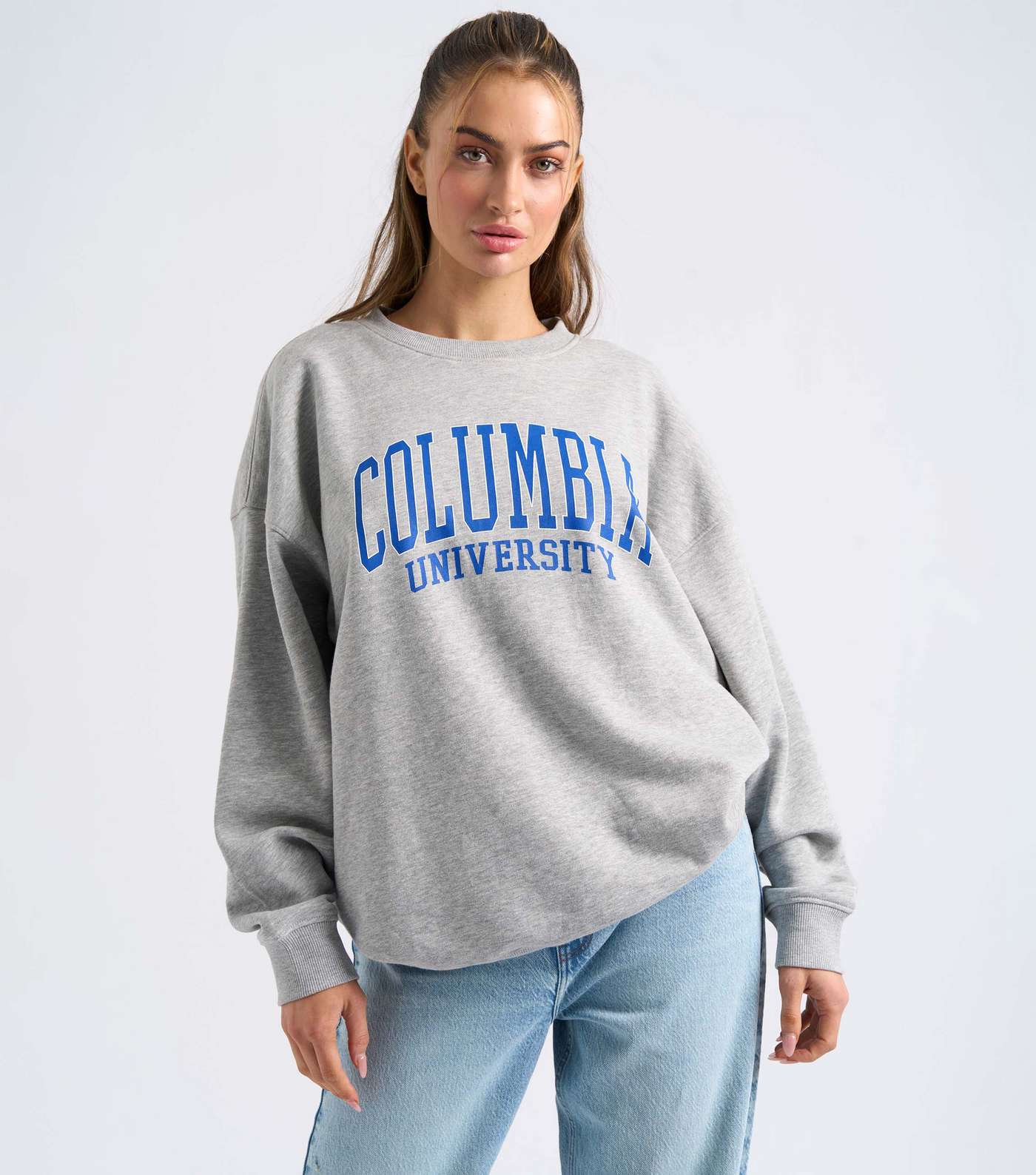 Urban Bliss Grey Columbia Logo Oversized Sweatshirt Image 2