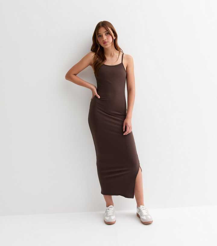 knee length dresses for ladies Kivari Women's Paris Strappy Maxi Dress, Size US4/AUS8, Brown