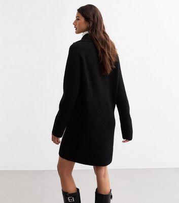 Black wool jumper dress online