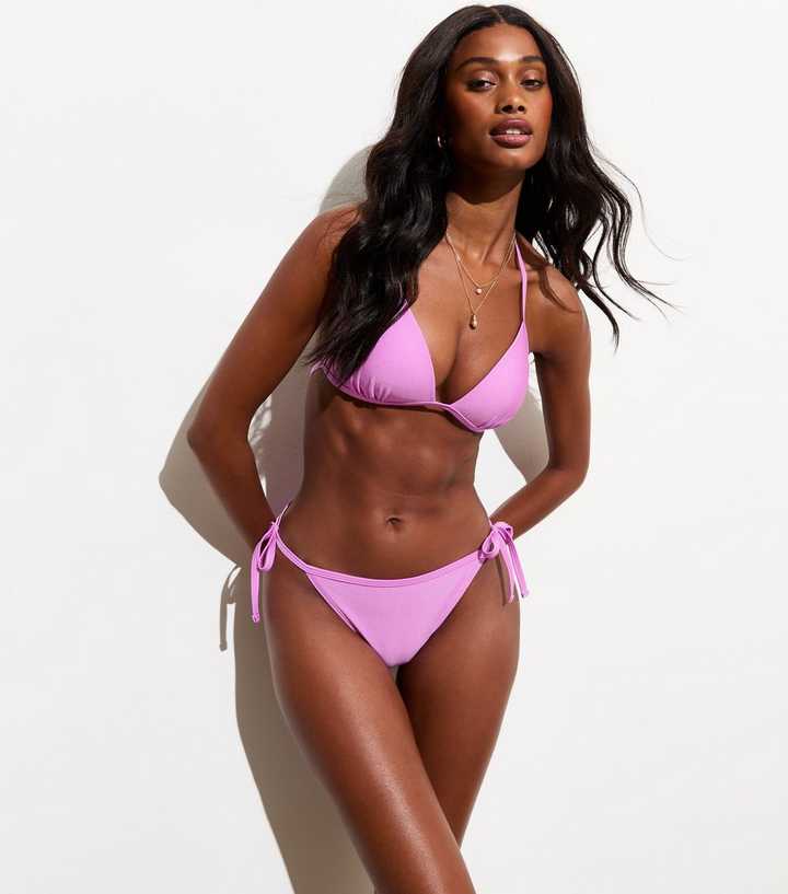 Lilac Moulded-Cup Triangle Bikini Top 