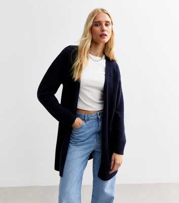 Navy Soft Knit Long Cardigan 