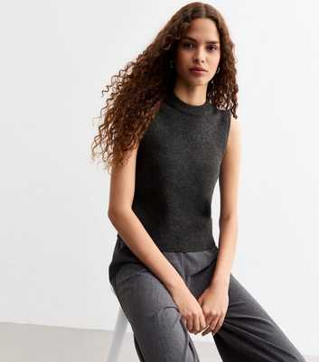 Grey Soft Knit Jumper Vest 