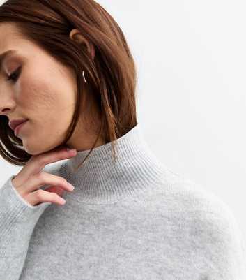 Grey High Neck Knitted Jumper