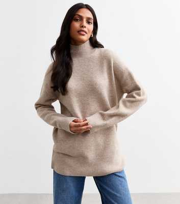 Mink High Neck Knitted Jumper