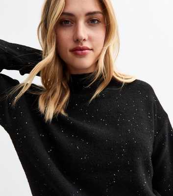 Black Sequin Embellished Knitted Jumper