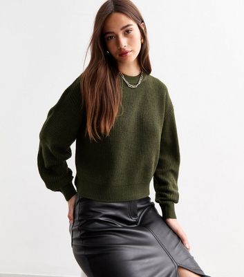 Khaki Textured Knit Jumper New Look