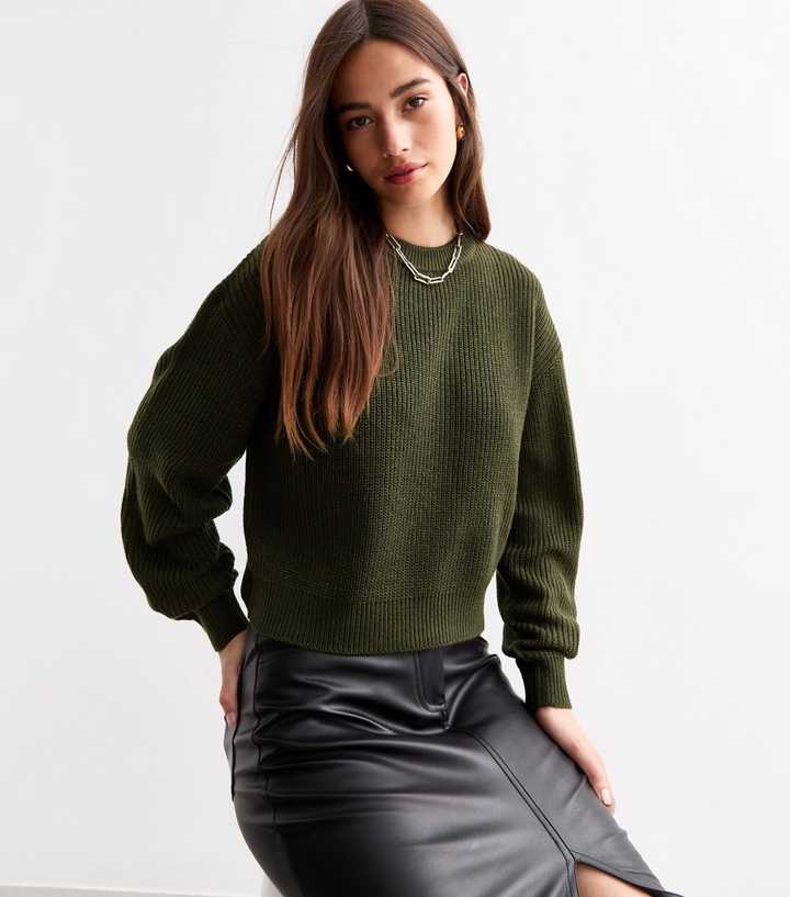 Khaki Textured Knit Jumper 