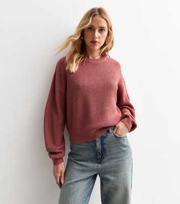 Pink Textured Knit Jumper 