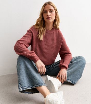 Pink Textured Knit Jumper New Look