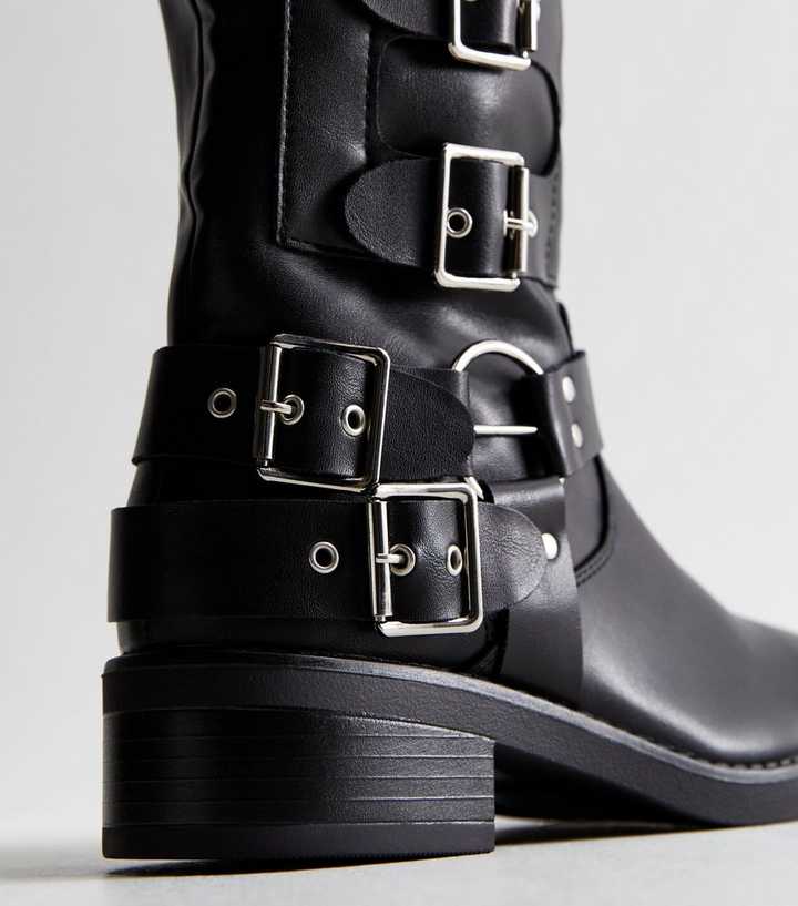 studded strap boots