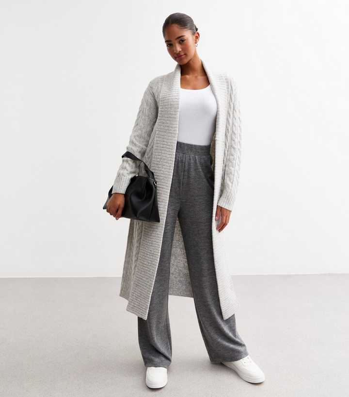 PAULINE light grey trousers & cardigan set main image 1