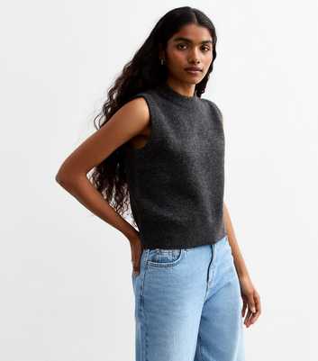 Petite Grey Soft-Knit Jumper Vest 