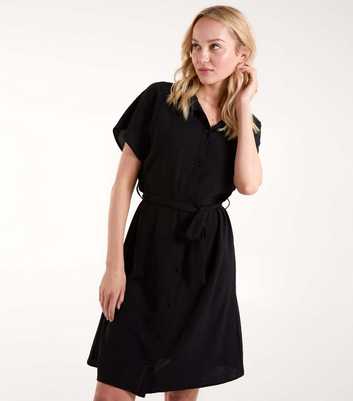 Blue Vanilla Black Belted Mini Shirt Dress