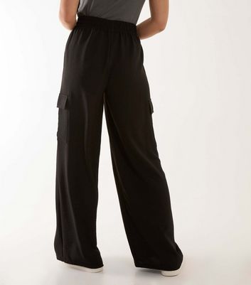 Blue Vanilla Black Wide Leg Cargo Trousers New Look