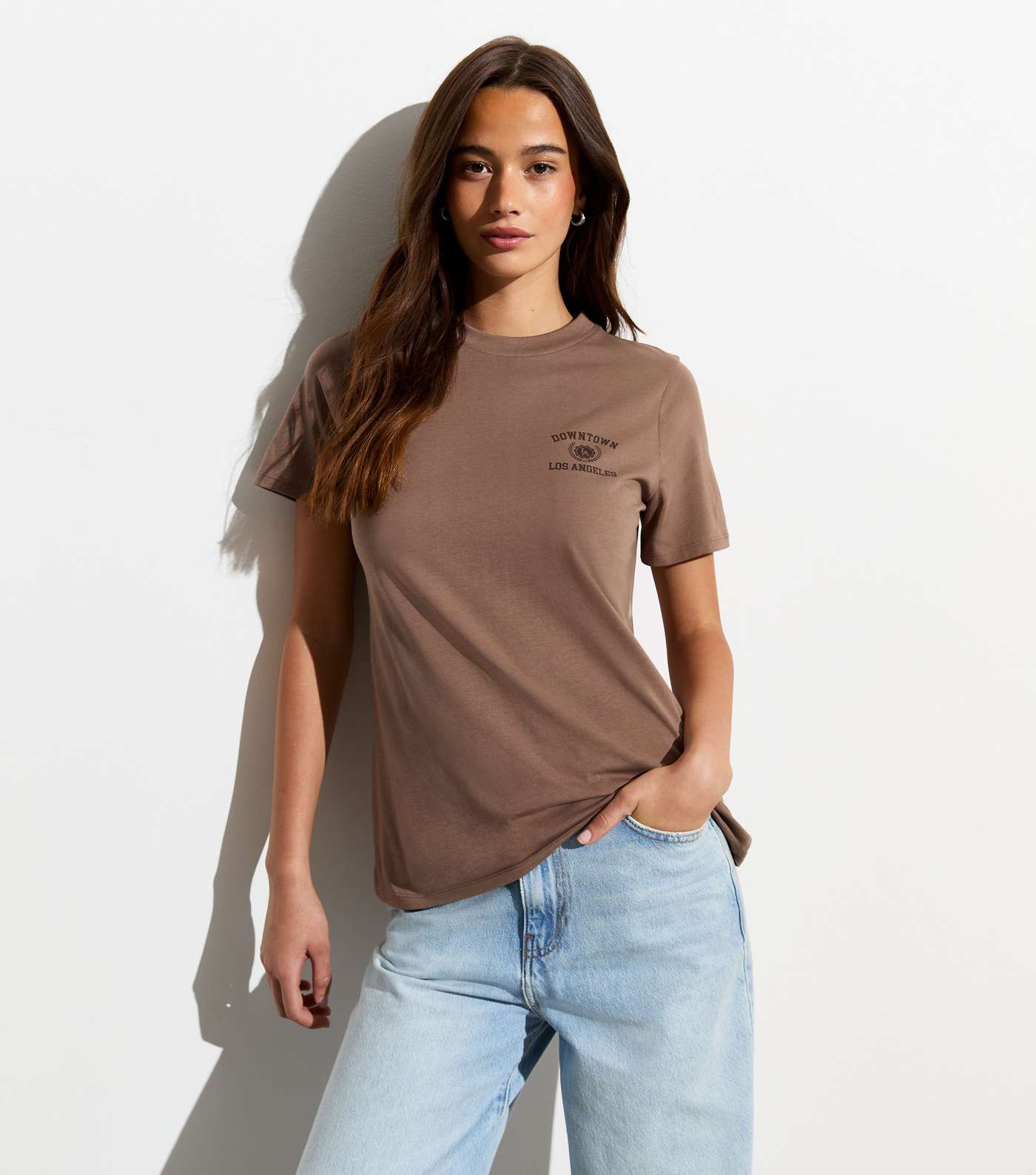 Brown Los Angeles Cotton T-Shirt  Image 3