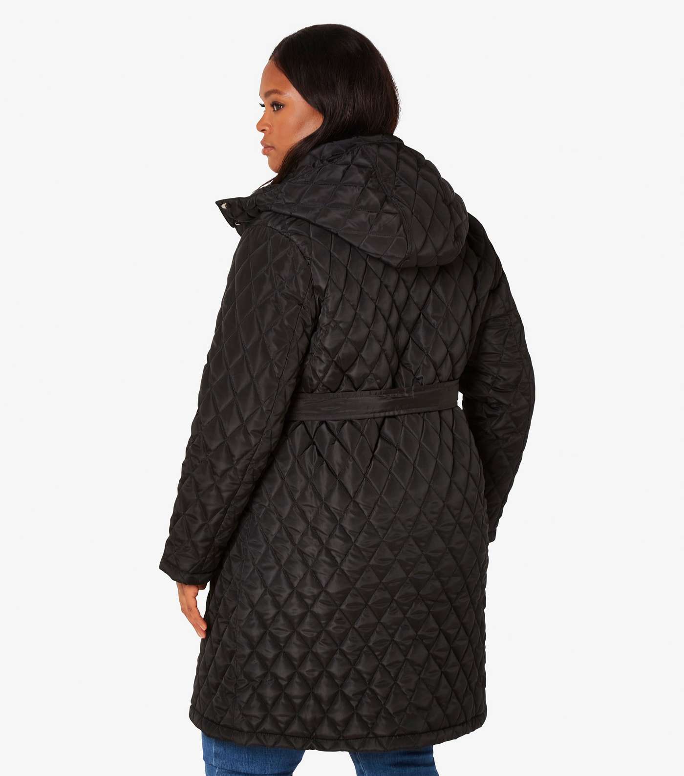 Apricot Curve Black Quilted Coat Image 3