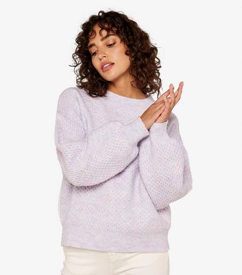 Apricot Lilac Waffle Knit Crew Neck Jumper | New Look