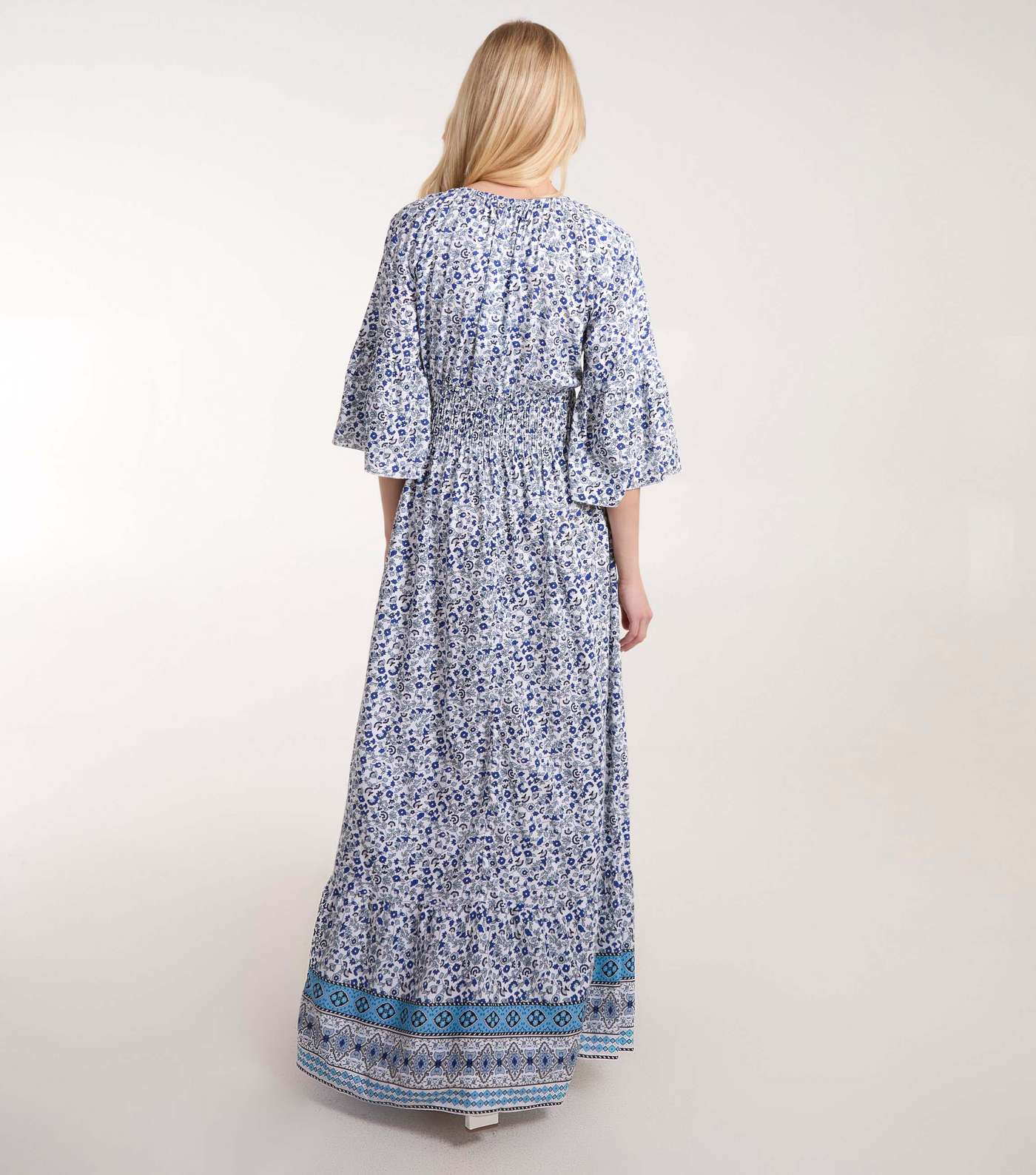 Blue Vanilla Blue Floral Print Shirred Waist Maxi Dress Image 4