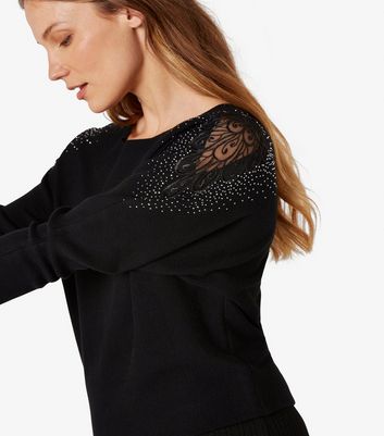 Black jumper with clearance lace