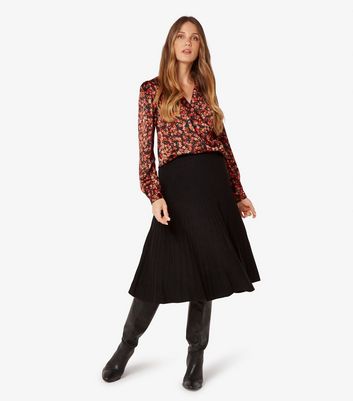 Rust floral hotsell midi skirt